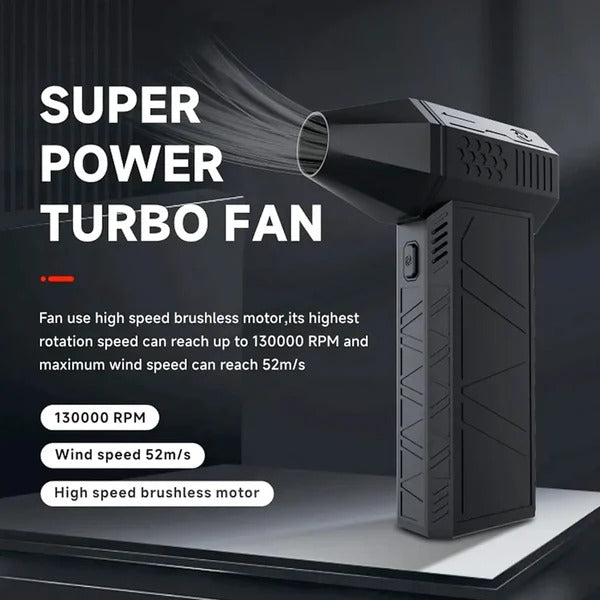 130000RPM Turbo Jet Air Blower – Rechargeable High-Speed Cordless Duster for Car, PC & Home Cleaning