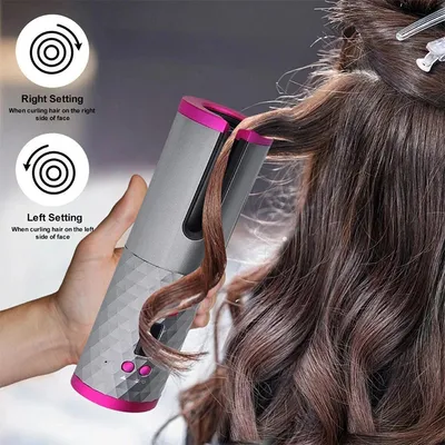 Portable Cordless Auto Hair Curler with 3 Temperature & Timer Settings