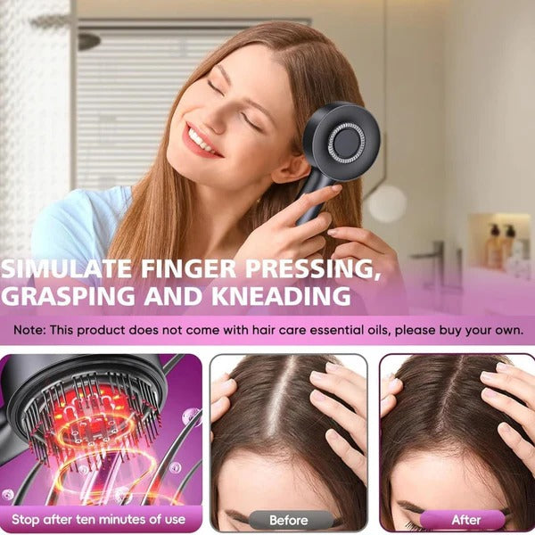 Electric Scalp Massage Comb – With Vibration & LED Therapy Rechargeable