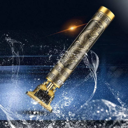 Vintage T9 Golden Dragon Trimmer, Electric Clipper Razor, Hair Cutting Machine Trimmer For Men, T9 USB Electric Professional Beard Haircut Style