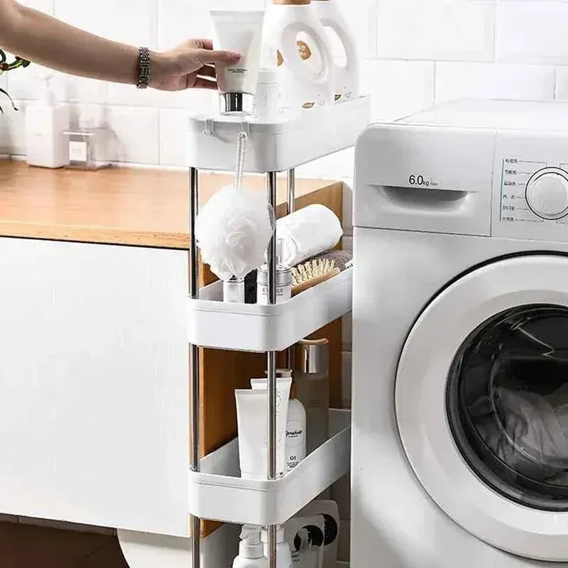 4-Tier Slim Rolling Storage Trolley – Space-Saving Organizer Rack