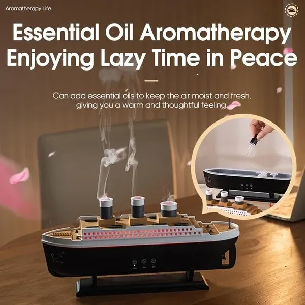Premium Titanic Ship Humidifier – Cool Mist Aroma Diffuser & Night Light