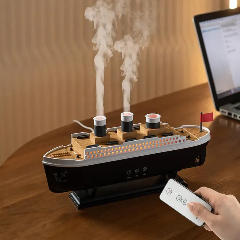 Premium Titanic Ship Humidifier – Cool Mist Aroma Diffuser & Night Light
