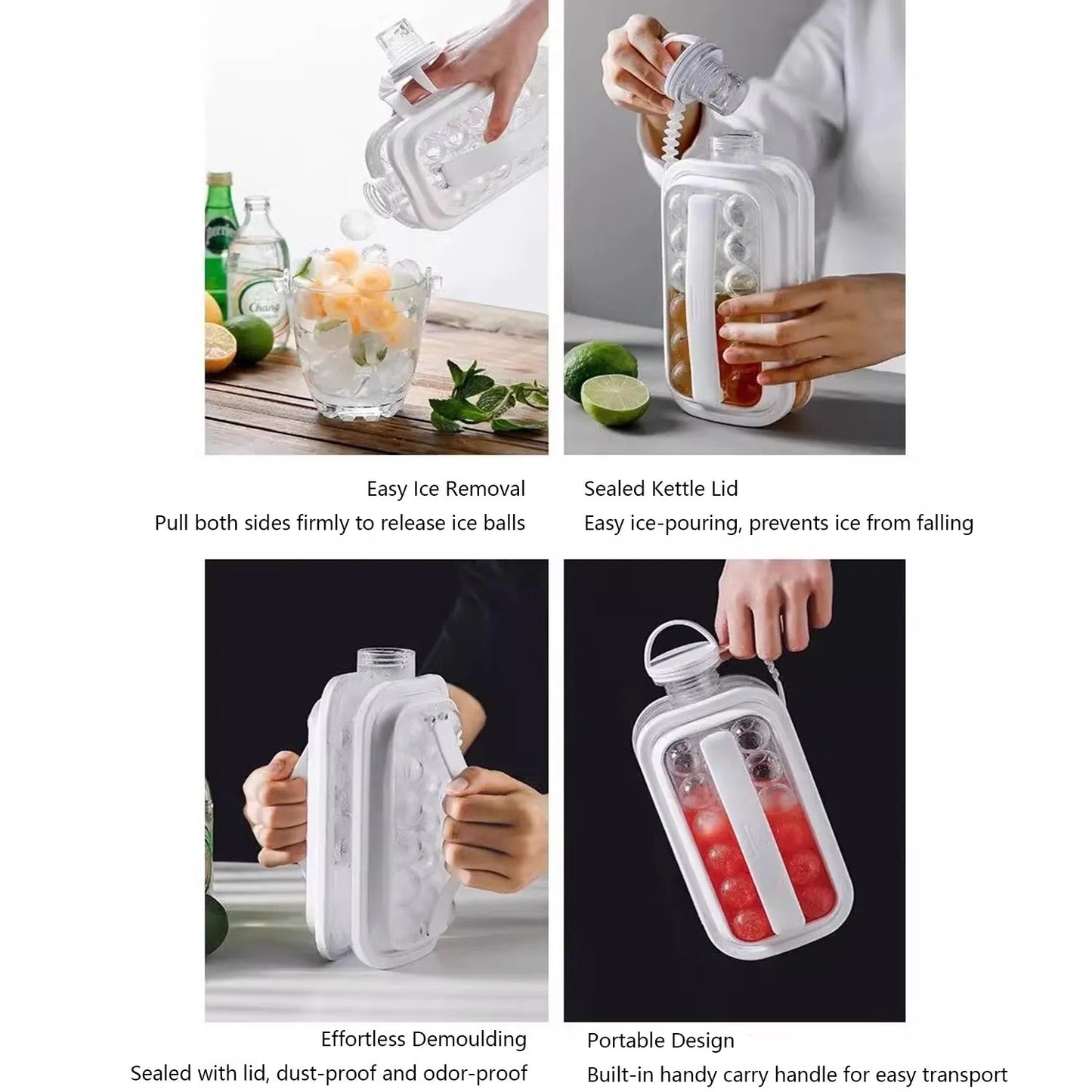 Portable Ice Ball Maker Bottle, Multi-Functional Ice Mold – Suitable for Home, Parties, and Travel
