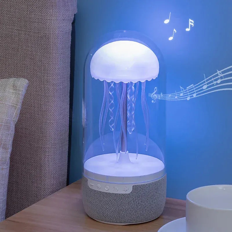 Wireless Jellyfish Mood Lamp with Bluetooth Speaker, Color Changing LED, Floating Jellyfish, Volume Control