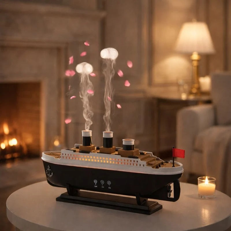 Premium Titanic Ship Humidifier – Cool Mist Aroma Diffuser & Night Light