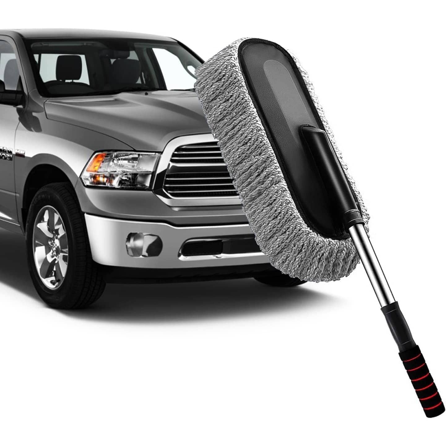 Big Duster and Wash Brush - Dusting for Car | Microfiber Expandable Wet & Dry Use Duster