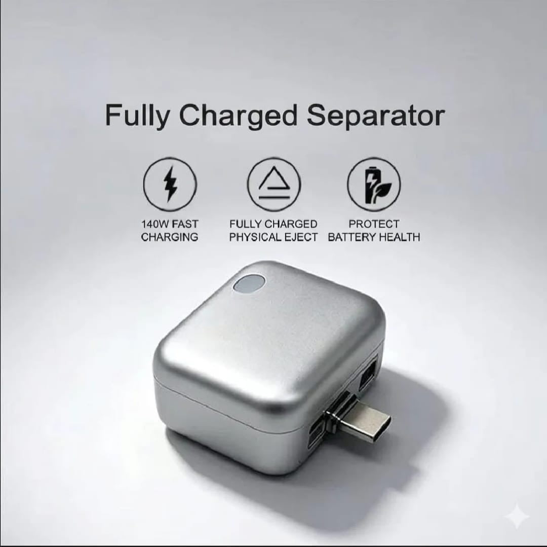 Smart Auto Stop Charging Adapter USB-C 140W | Automatic Power Cut Charger Protector