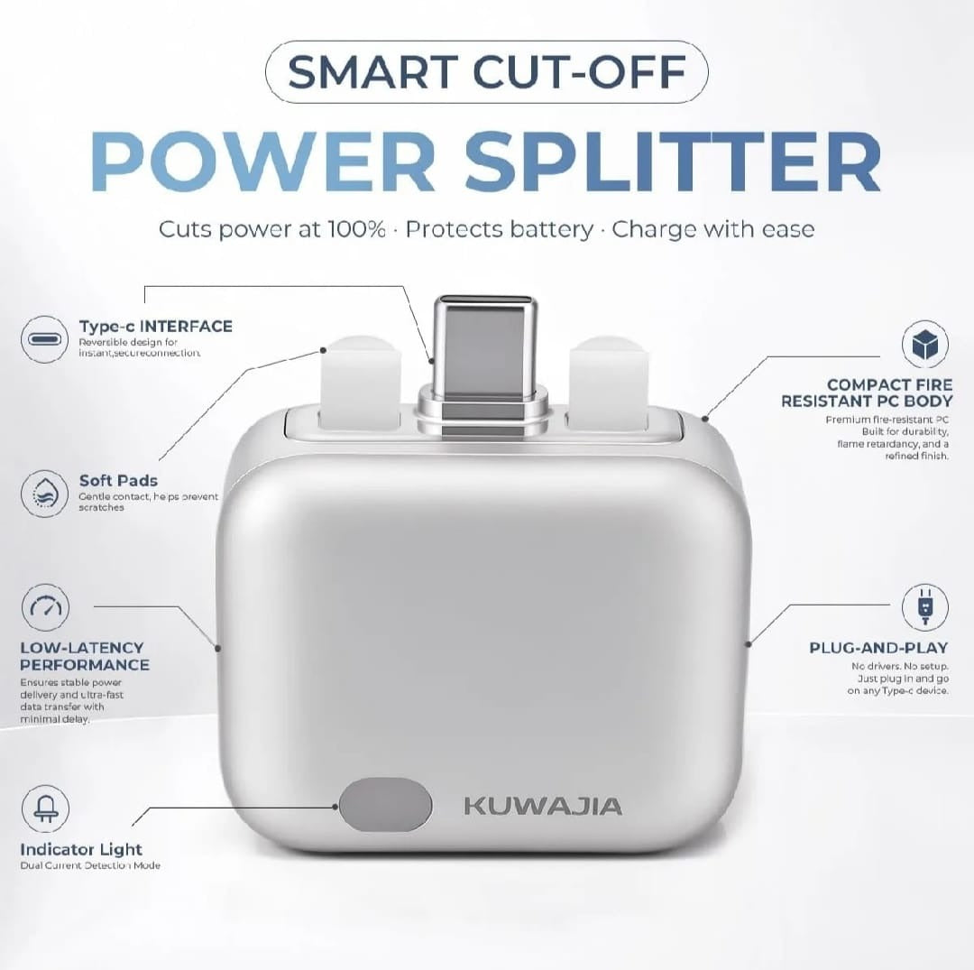 Smart Auto Stop Charging Adapter USB-C 140W | Automatic Power Cut Charger Protector