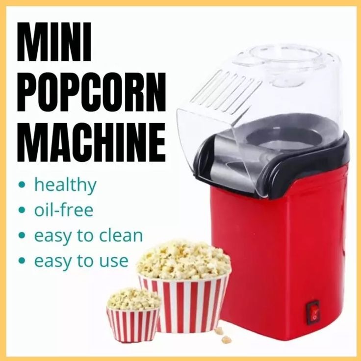 Mini Electric Popcorn Maker Hot Air Oil-Free Popcorn Machine for Home Use, Premium Qualiy PopCorn Maker Machine 1200V