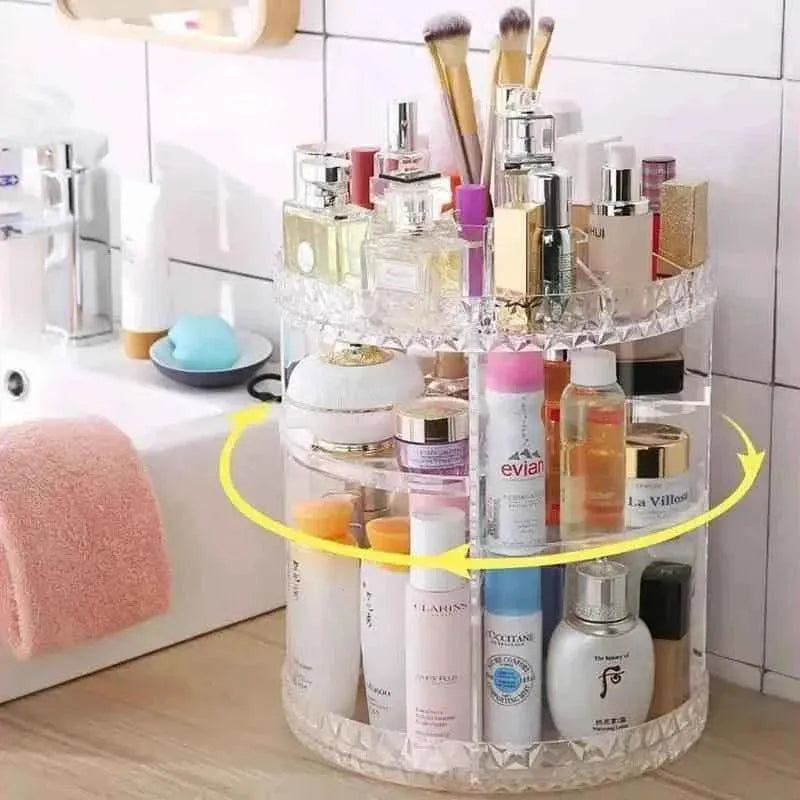 360 Rotating Makeup Organizer for Easy Access and Efficient Storage
