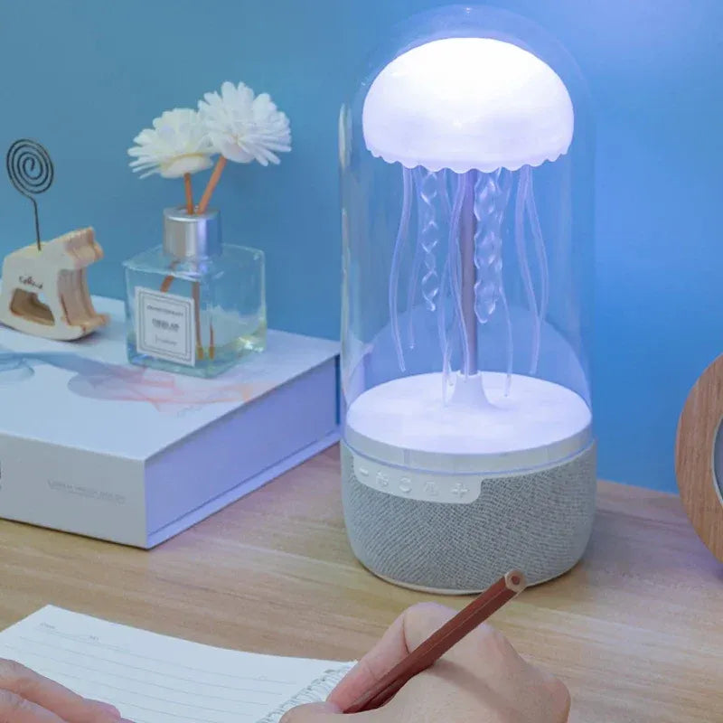 Wireless Jellyfish Mood Lamp with Bluetooth Speaker, Color Changing LED, Floating Jellyfish, Volume Control