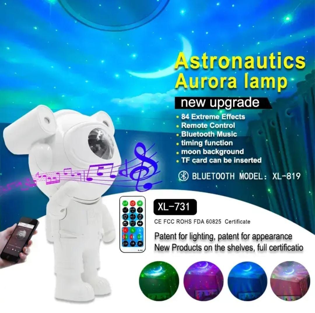 Astronaut Galaxy Star Projector Night Light with Remote Control- Bluetooth Speaker