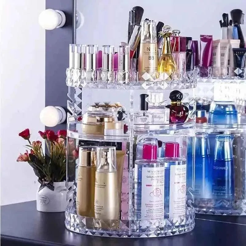 360 Rotating Makeup Organizer for Easy Access and Efficient Storage