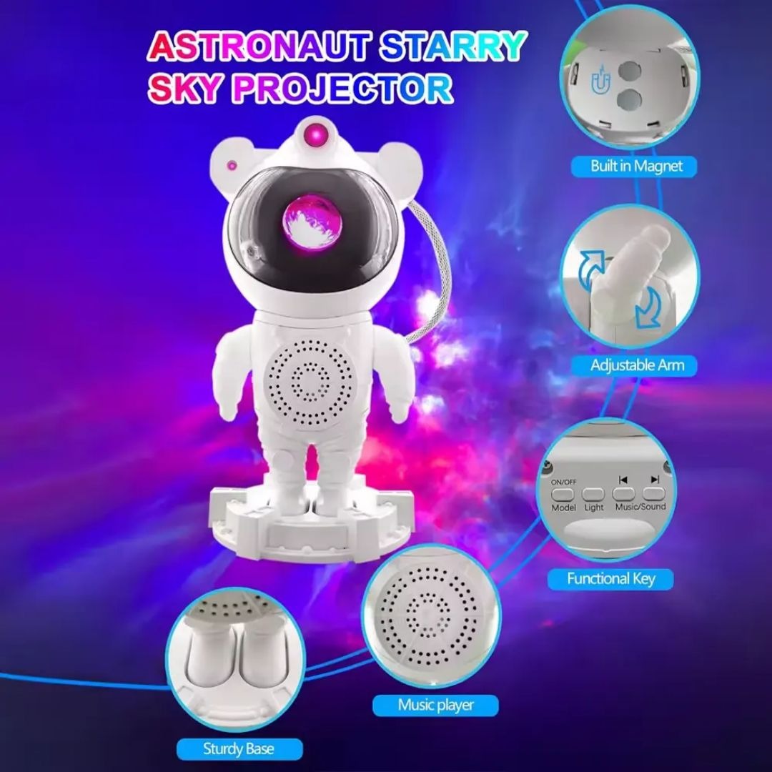 Astronaut Galaxy Star Projector Night Light with Remote Control- Bluetooth Speaker