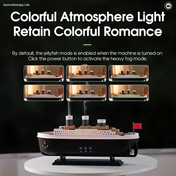 Premium Titanic Ship Humidifier – Cool Mist Aroma Diffuser & Night Light