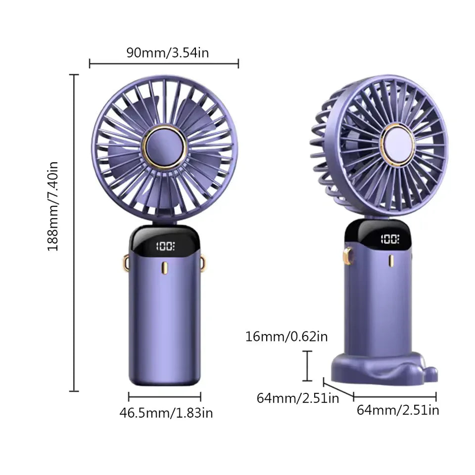 Foldable 5-Speed Rechargeable Portable Mini Fan