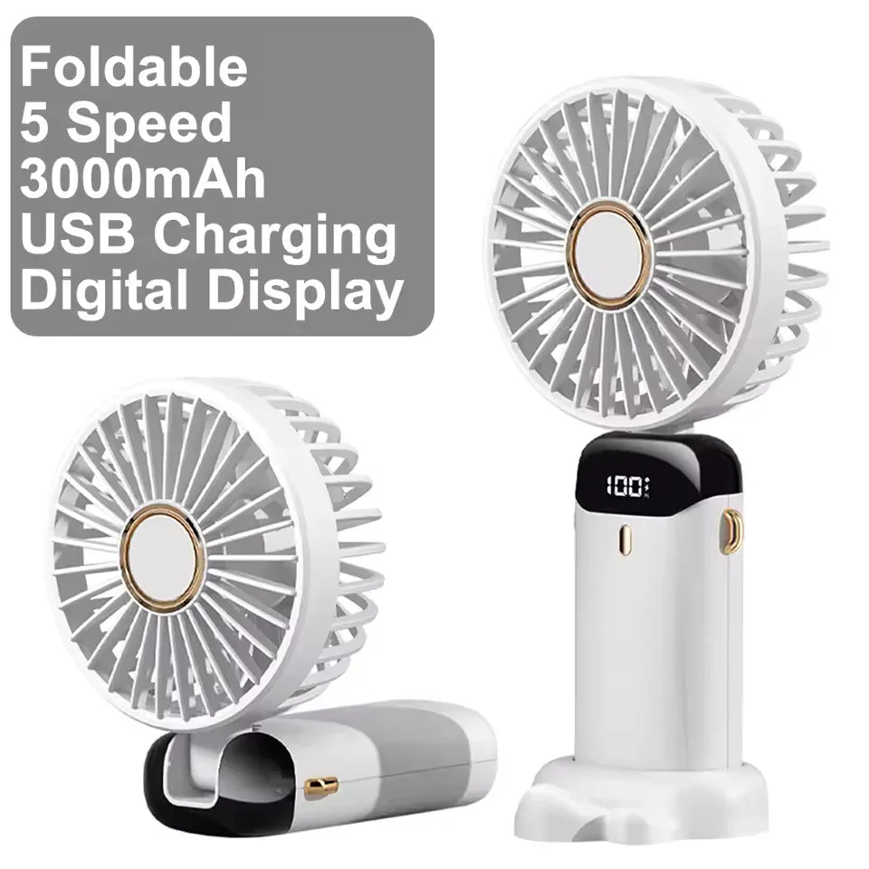 Foldable 5-Speed Rechargeable Portable Mini Fan