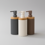 Ribbed Cylinder Refillable Liquid Soap Dispenser (each)
