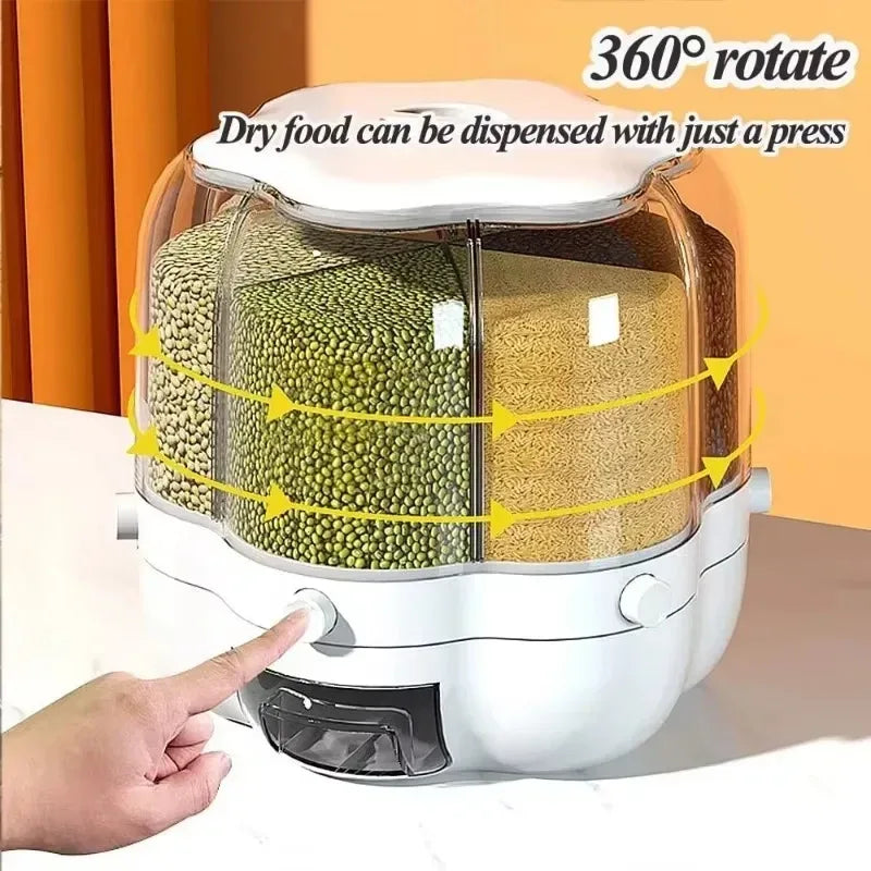 AJF 360° Rotating Rice Dispenser Airtight Grain Storage
