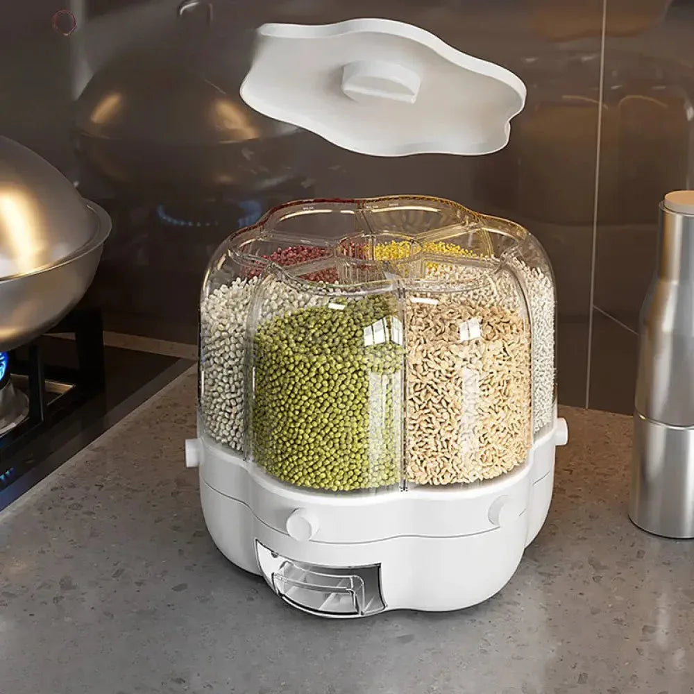 AJF 360° Rotating Rice Dispenser Airtight Grain Storage