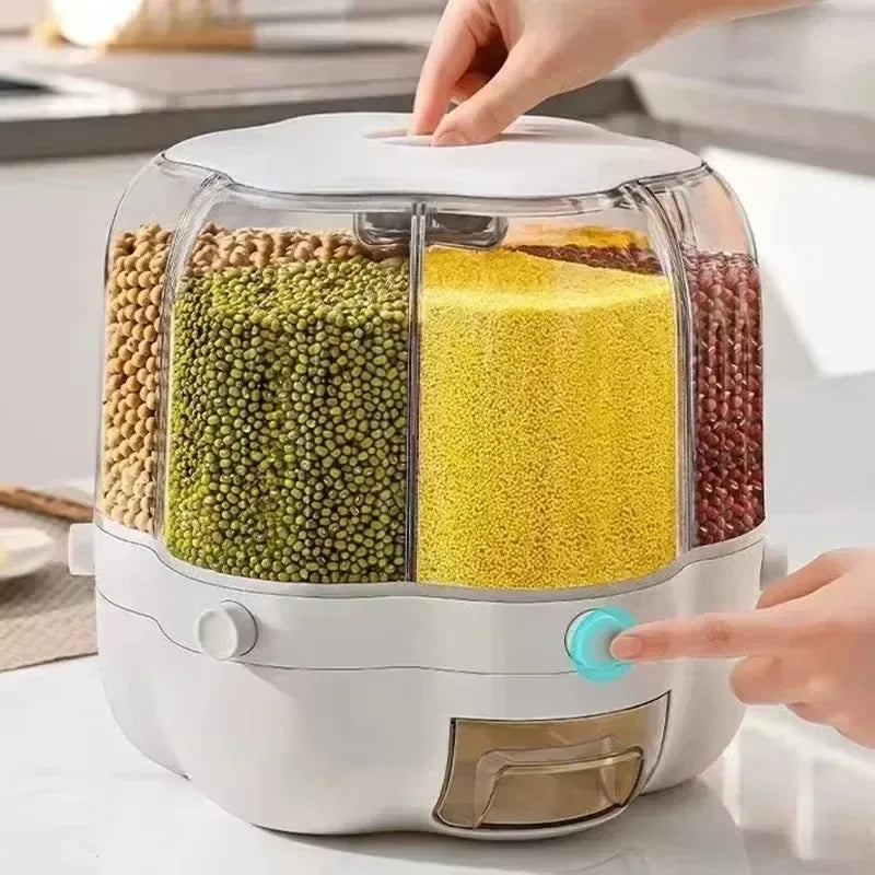 AJF 360° Rotating Rice Dispenser Airtight Grain Storage