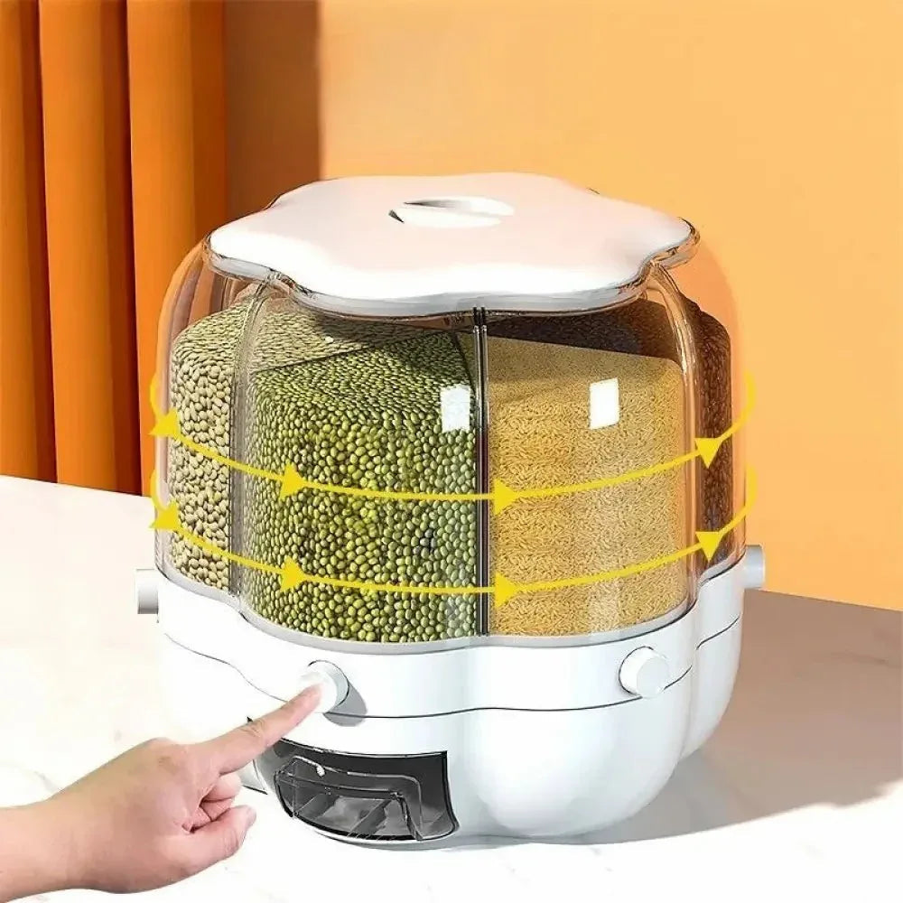 AJF 360° Rotating Rice Dispenser Airtight Grain Storage