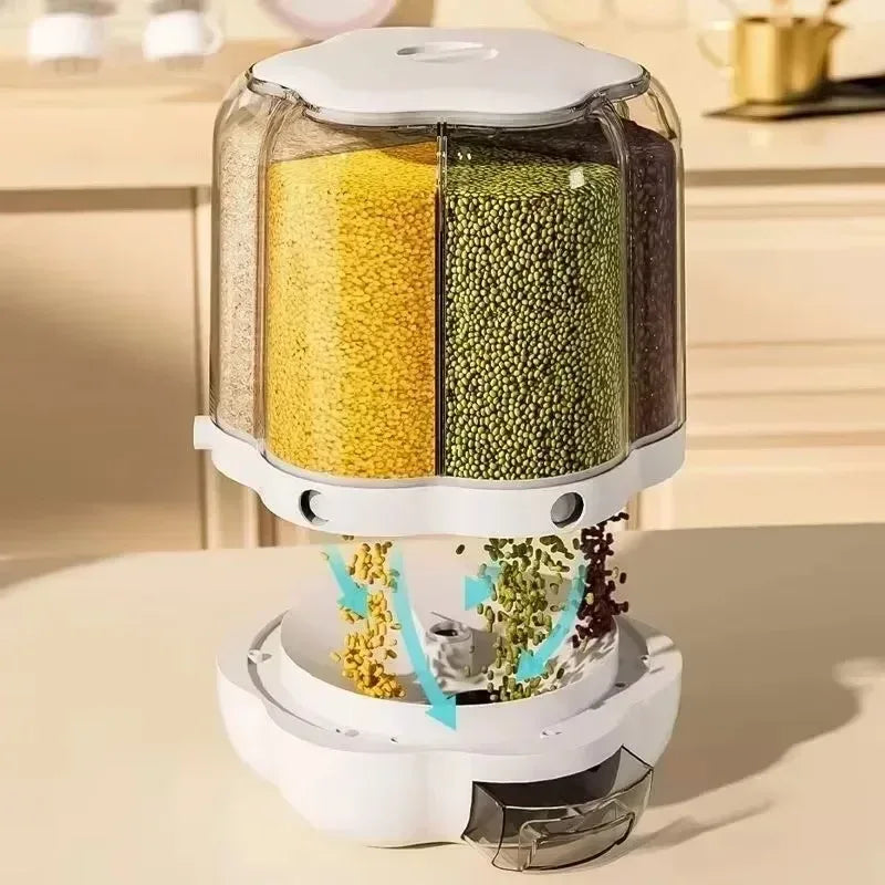 AJF 360° Rotating Rice Dispenser Airtight Grain Storage