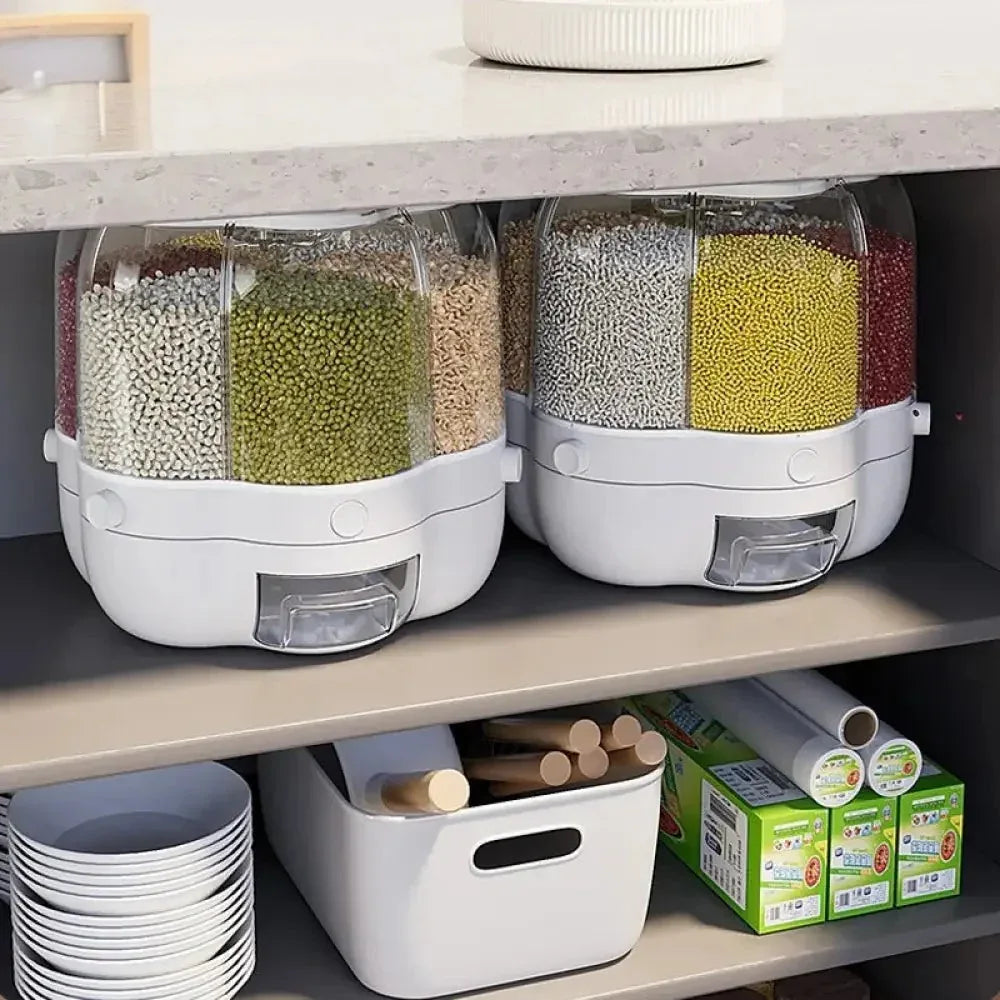 AJF 360° Rotating Rice Dispenser Airtight Grain Storage