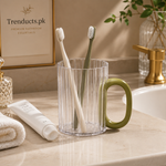 Transparent Bathroom Cup with Stylish Handle