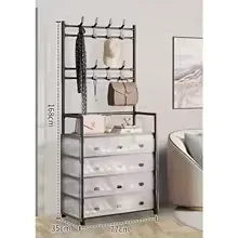 4-Layer Shoe & Coat Rack – 77cm Wide Dustproof Home Organizer