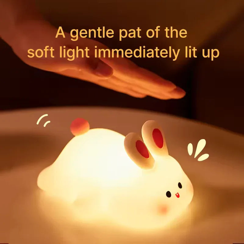 Cute Rabbit Desk Lamp – Soft LED Night Light for Bedroom & Kids Room