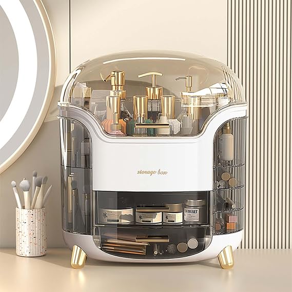 Makeup Organisers with Dust-Proof Cover | Premium Storage Box