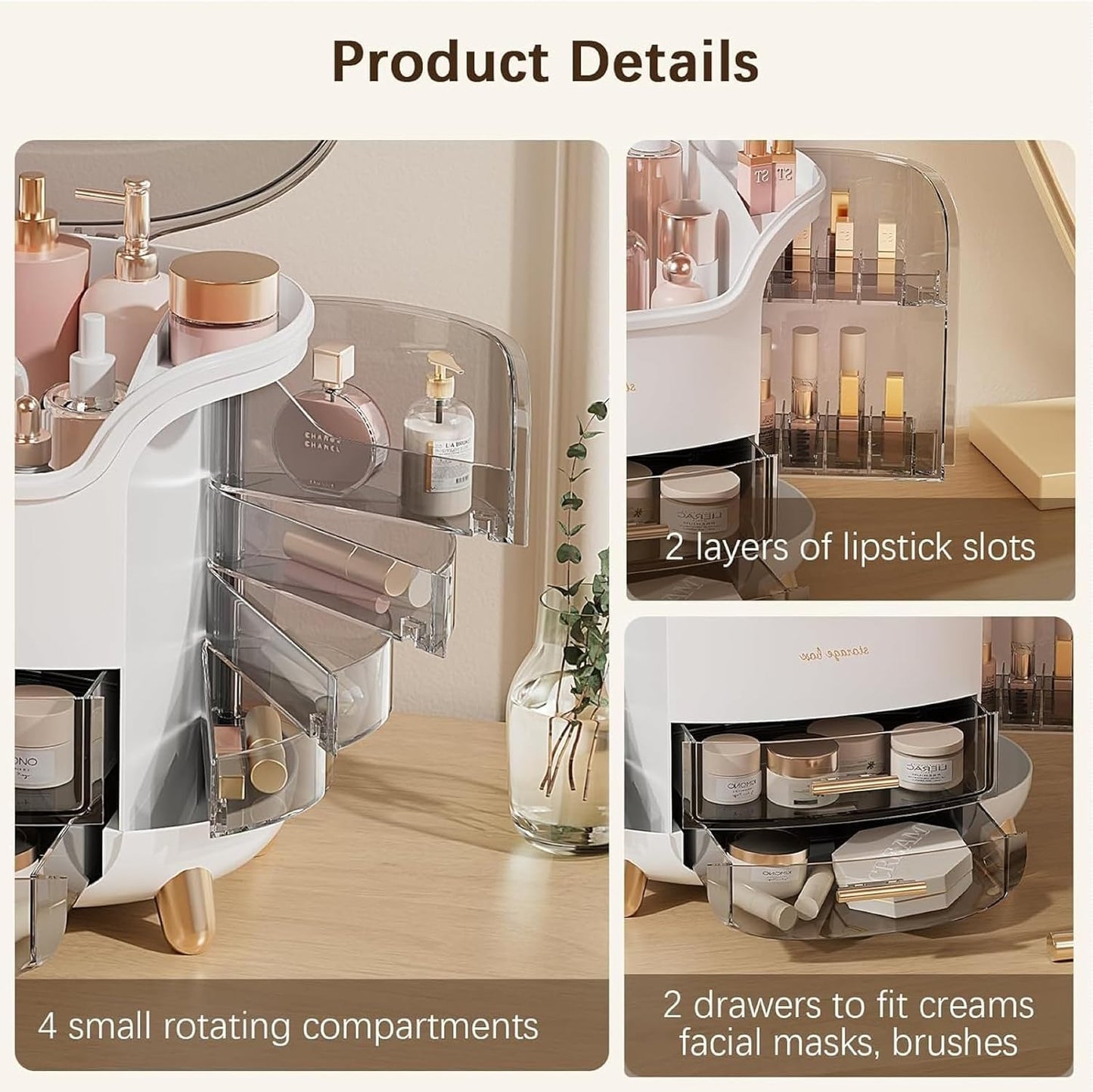 Makeup Organisers with Dust-Proof Cover | Premium Storage Box