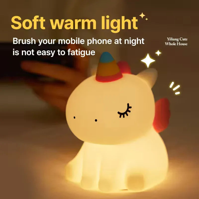 Unicorn LED Night Light Lamp with Adjustable Brightness