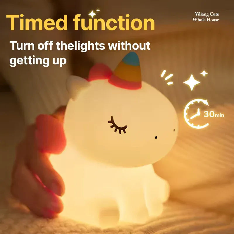 Unicorn LED Night Light Lamp with Adjustable Brightness